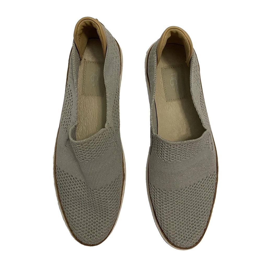 UGG‎ Sammy Knit Slip-On Sneakers Metallic Grey Size 8.5 - Picture 4 of 7